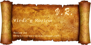 Virág Rozina névjegykártya